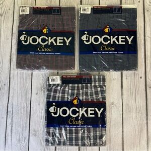 Vintage New 1996 Jockey Classic Full Cut Men's 42 Woven Boxer Shorts (3) Pair.